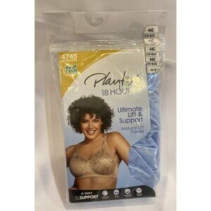 Playtex 18 Hour 44C Ultimate Lift & Support Wirefree Bra TruSUPPORT 4745 Blue 44